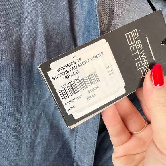 Nau Short Sleeve Twisted Shirt Dress, size 10 NWT - Picture 3 of 13